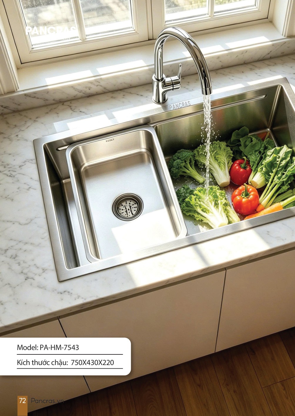 Chậu handmade 304 âm bàn - vân đá nhám thiên thạch — PA-HM-7543