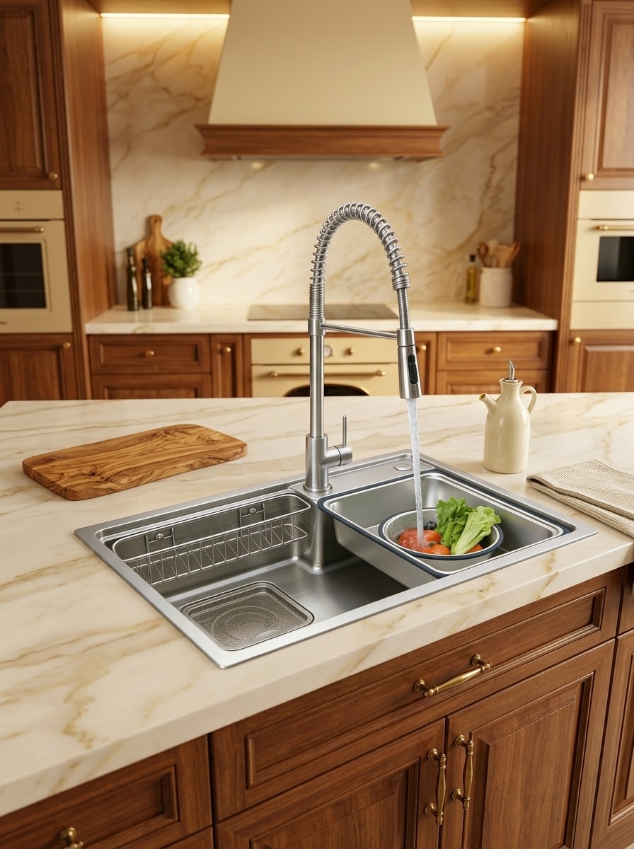 Chậu inox 304 một hố - vân đá nhám thiên thạch — PA-P-7646