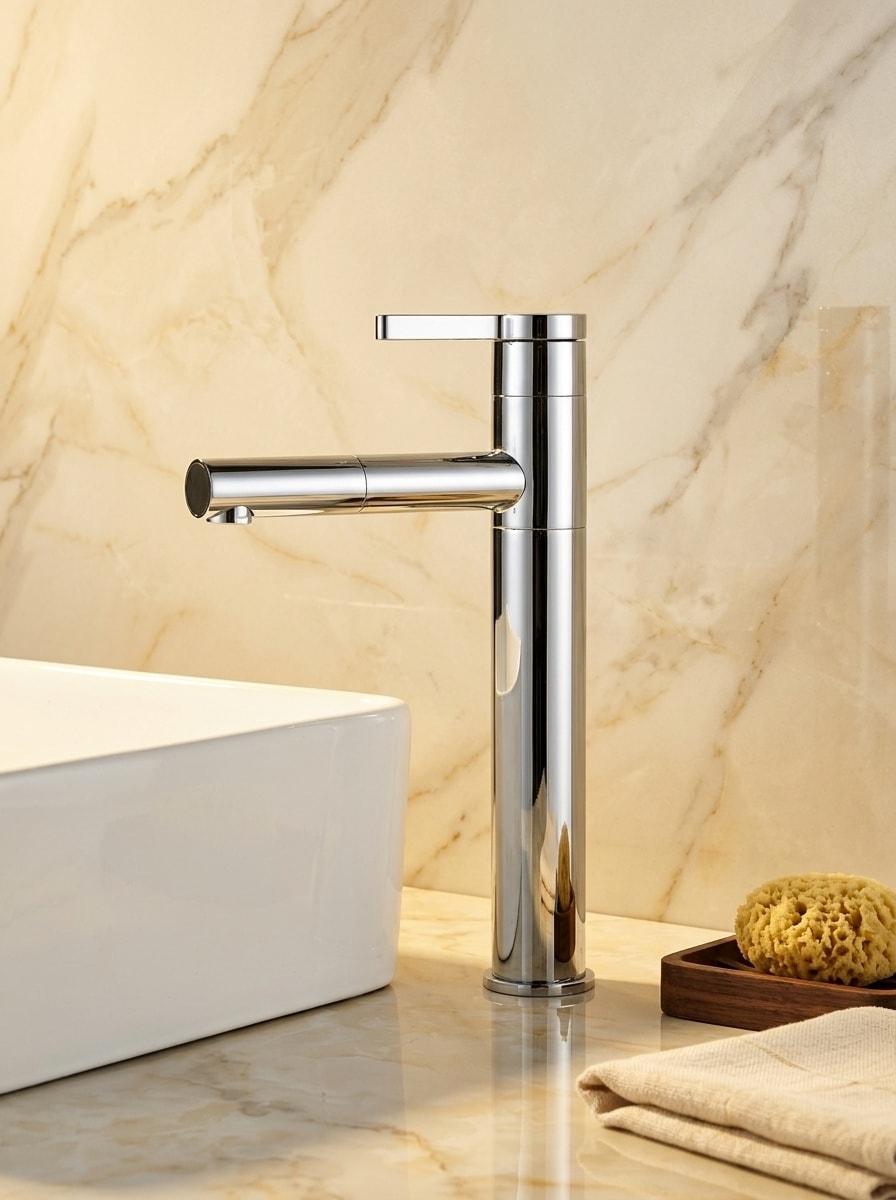 Vòi lavabo nóng lạnh thân cao — CU-3366-1