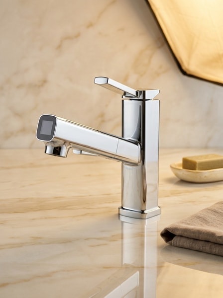 Vòi lavabo nóng lạnh hiển thị nhiệt độ