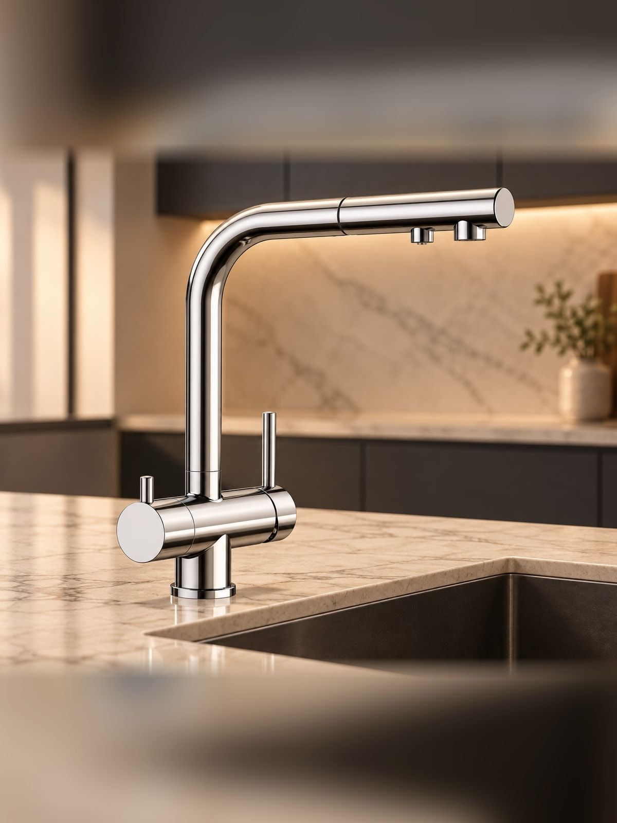 Vòi chậu rửa bát 3 đường nước — K23464-C